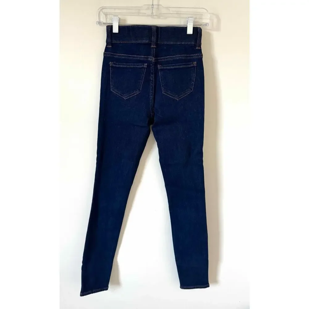 Universal Standard Skinny Mid Rise Stretch Denim Jean Dark Wash Blue Size 00 NEW